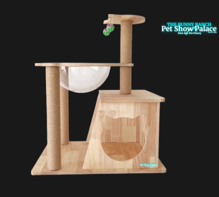 OSCAT Fluffy Cat Climber | 3-Tier Wooden Cat Tree for Play & Nap