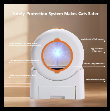 Multiple Cats Smart Lavatory White Automatic Self-Cleaning Cat Litter Box App Controlled with Full Ventilation System