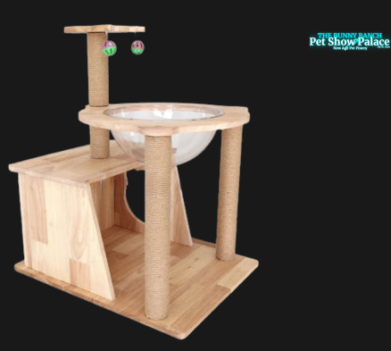 OSCAT Fluffy Cat Climber | 3-Tier Wooden Cat Tree for Play & Nap