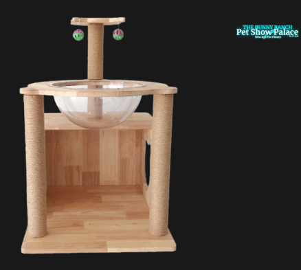 OSCAT Fluffy Cat Climber | 3-Tier Wooden Cat Tree for Play & Nap