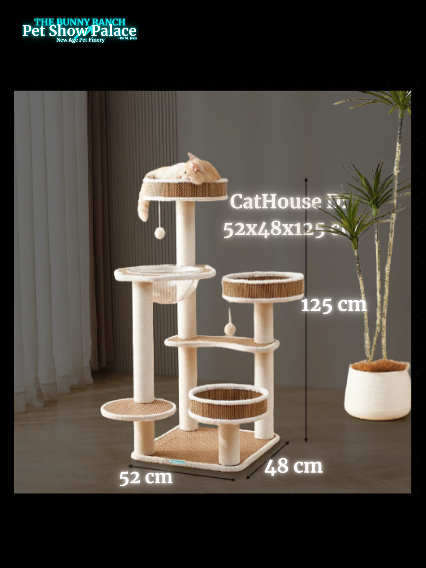 Cat Climbing Detachable and Washable with Cloth Cushion Rattan Cat Tree Scratch Post Jump Platform Weaving Furniture