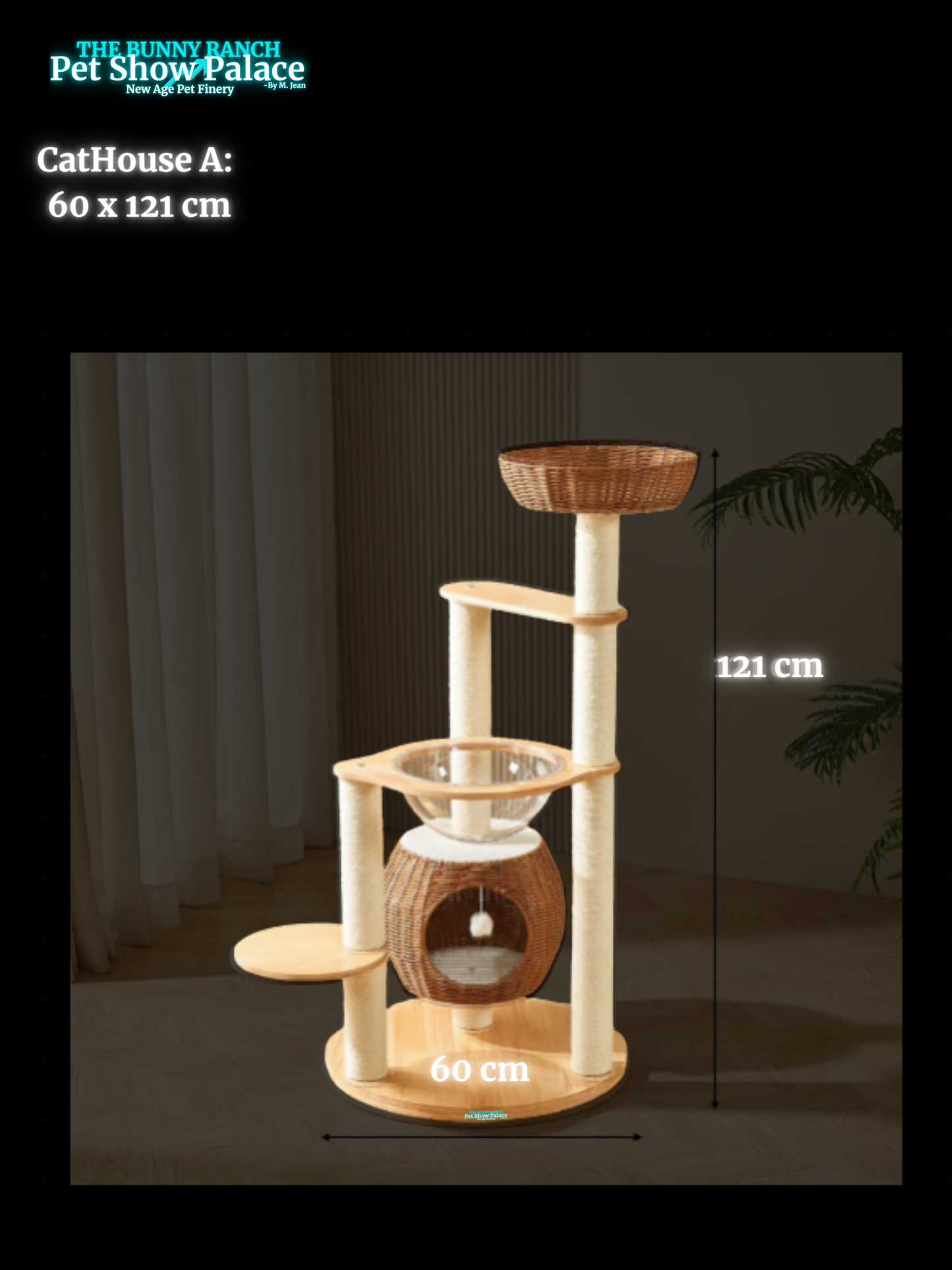 Cat Climbing Detachable and Washable with Cloth Cushion Rattan Cat Tree Scratch Post Jump Platform Weaving Furniture