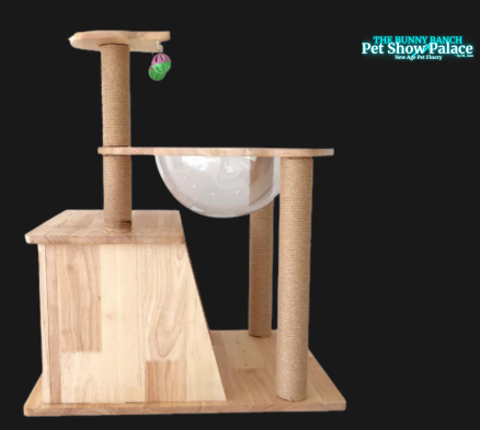 OSCAT Fluffy Cat Climber | 3-Tier Wooden Cat Tree for Play & Nap