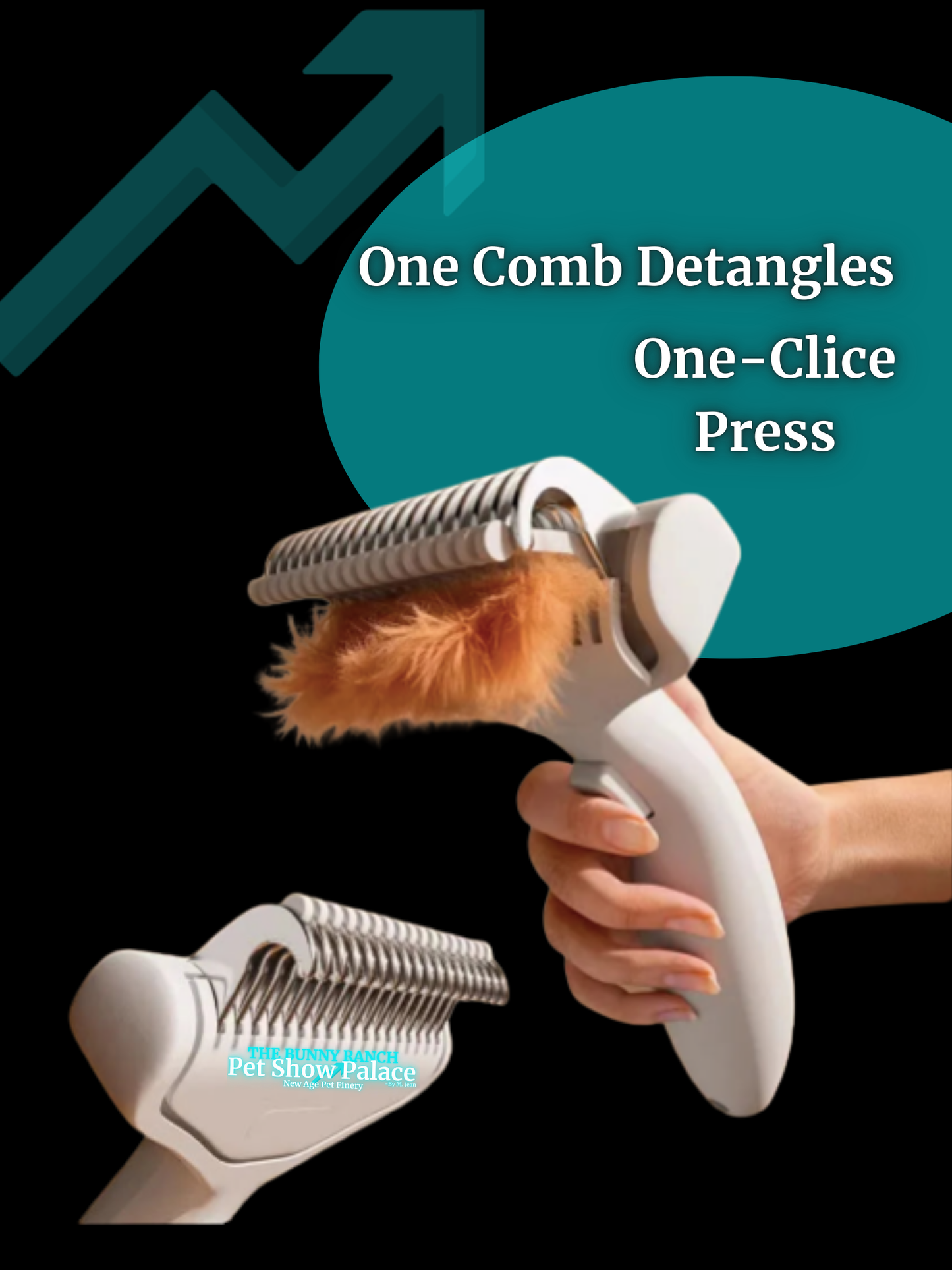 Pet Knotting Cat Comb – One-Click De-Fluffing & Hair Removal Grooming Brush