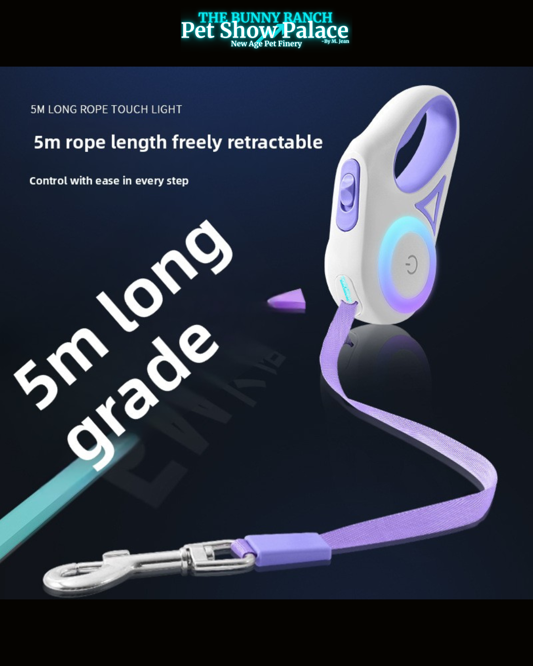 Retractable Glow & Tow Dog Leash ? Reflective LED Retractable Leash for Safe Night Walks, Strong Tangle-Free Pet Leash