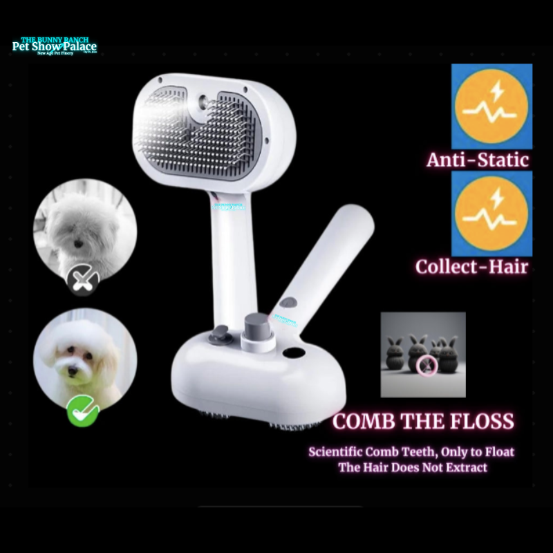 Rechargeable Fur Steamer & Shed Comb | Pet Glam, Tangle-Free, Shedding-Optional (Sassy AF)