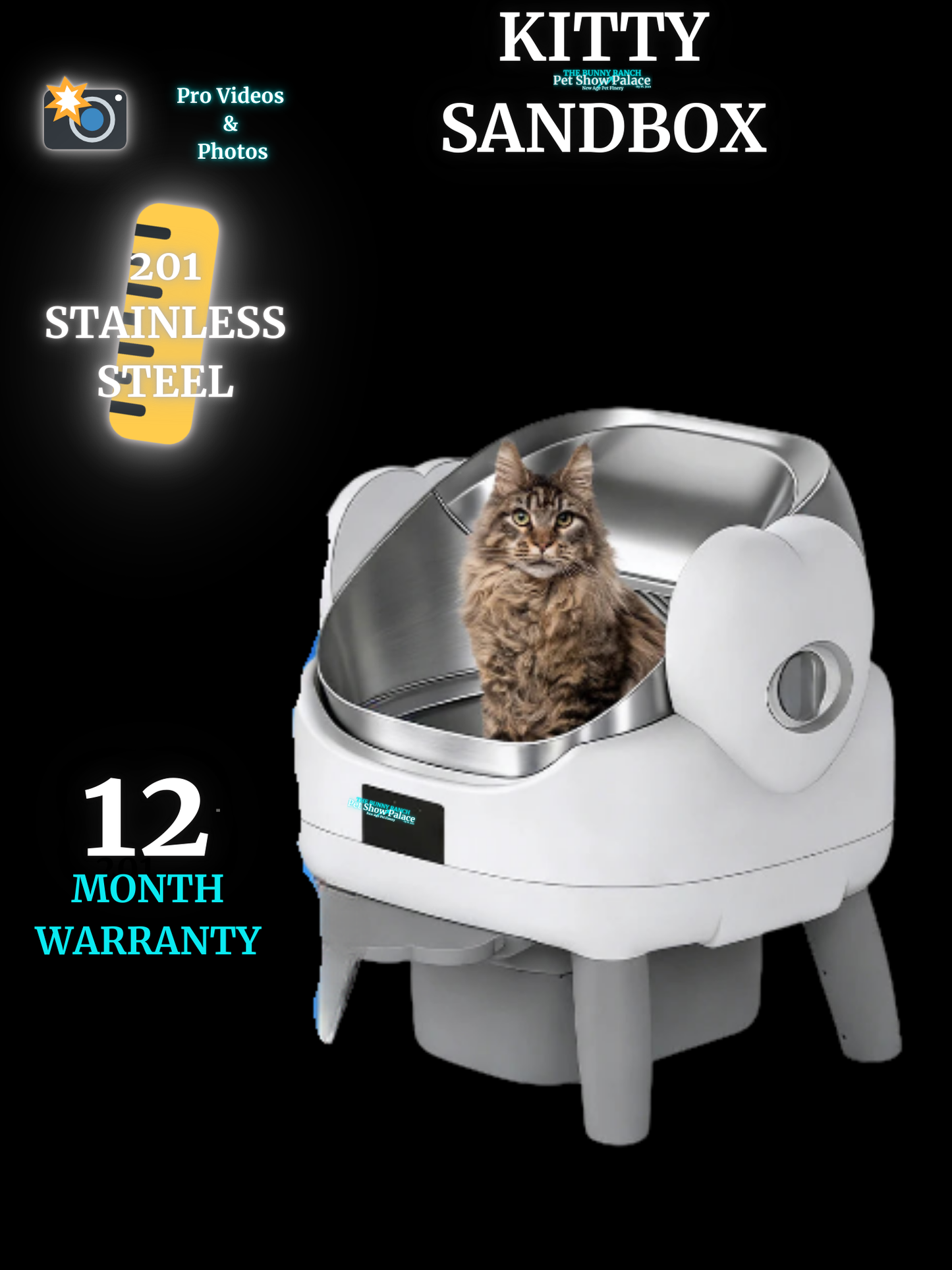 New-Age Self-Cleaning Automatic Litter Box | Smart App Control • Open-Top • Dual Safety Sensors