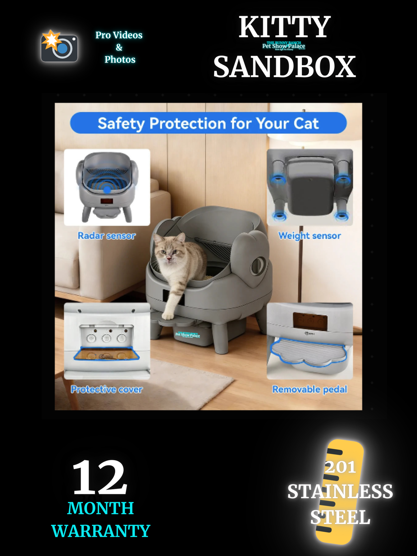 New-Age Self-Cleaning Automatic Litter Box | Smart App Control • Open-Top • Dual Safety Sensors