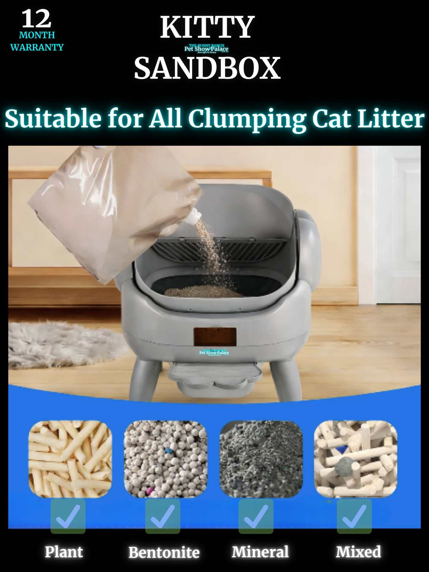 New-Age Self-Cleaning Automatic Litter Box | Smart App Control • Open-Top • Dual Safety Sensors